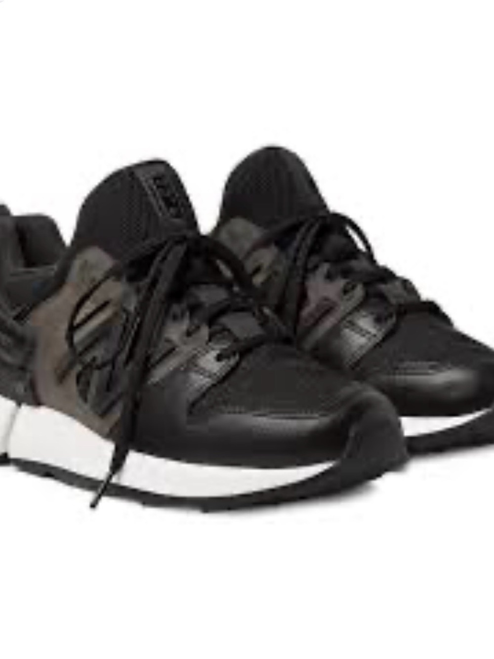 Comme des Garcons x New Balance Black and Dark Olive Lace-Up Running Sneakers